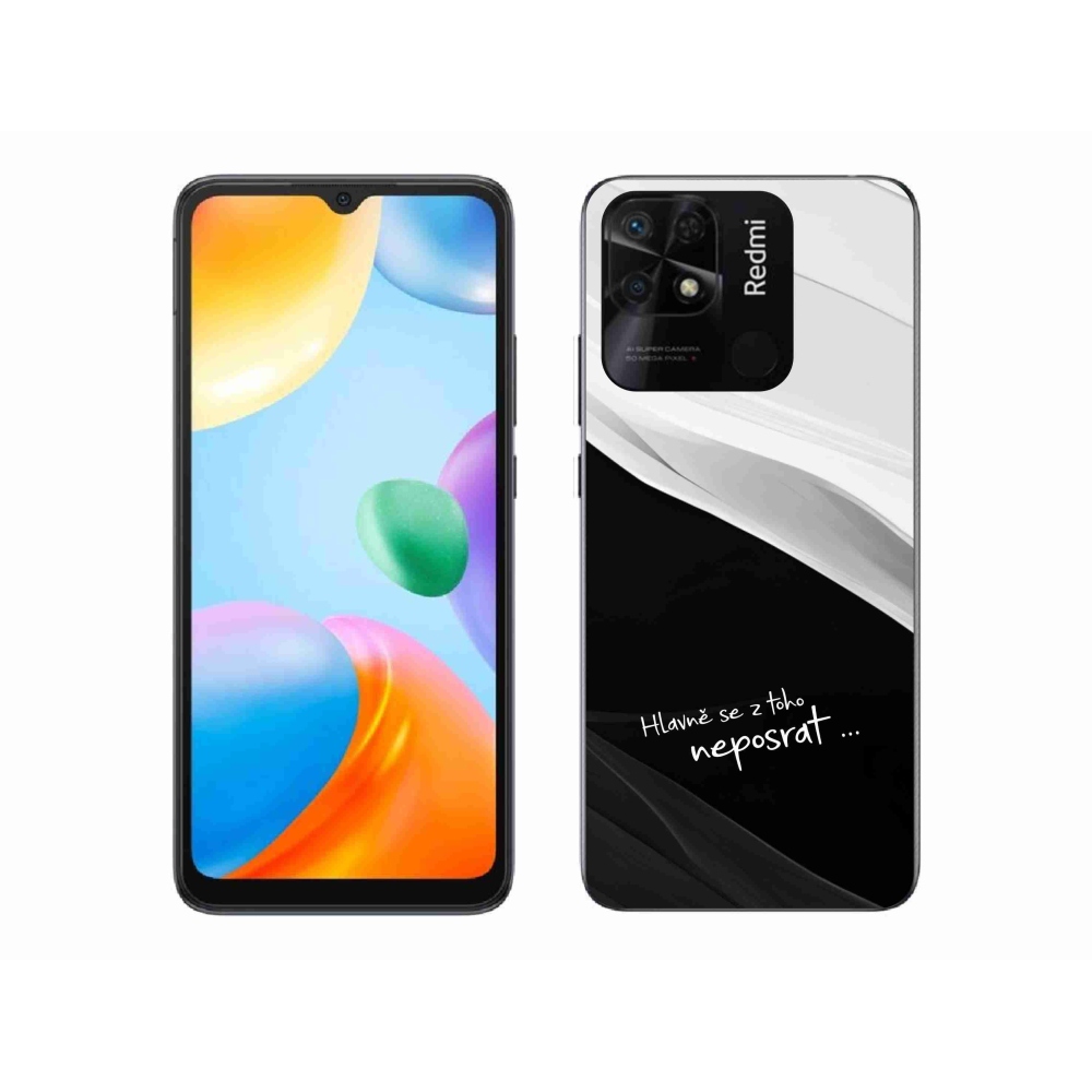 Gél borító mmCase a Xiaomi Redmi 10C-hez - vicces szöveg 13 fekete-fehér háttérrel