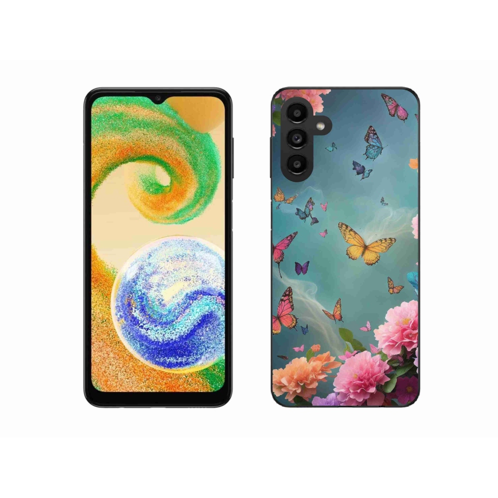 Gél borító mmCase Samsung Galaxy A04s (164.7x76.7x9.1mm) - színes virágok és pillangók