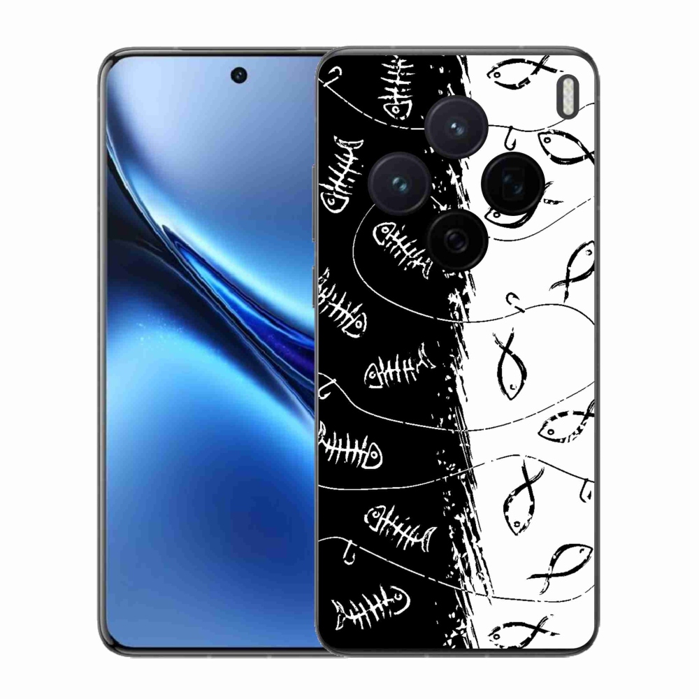 Zselés borítás mmCase a Vivo X200 5G-hez - csontvázak és halak