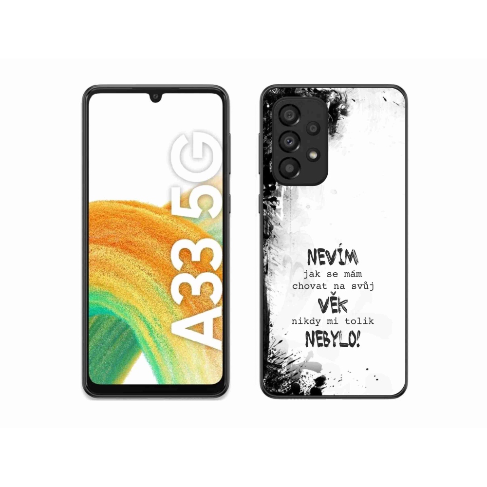 Gél borító mmCase Samsung Galaxy A33 5G - vicces szöveg 14 fehér háttér