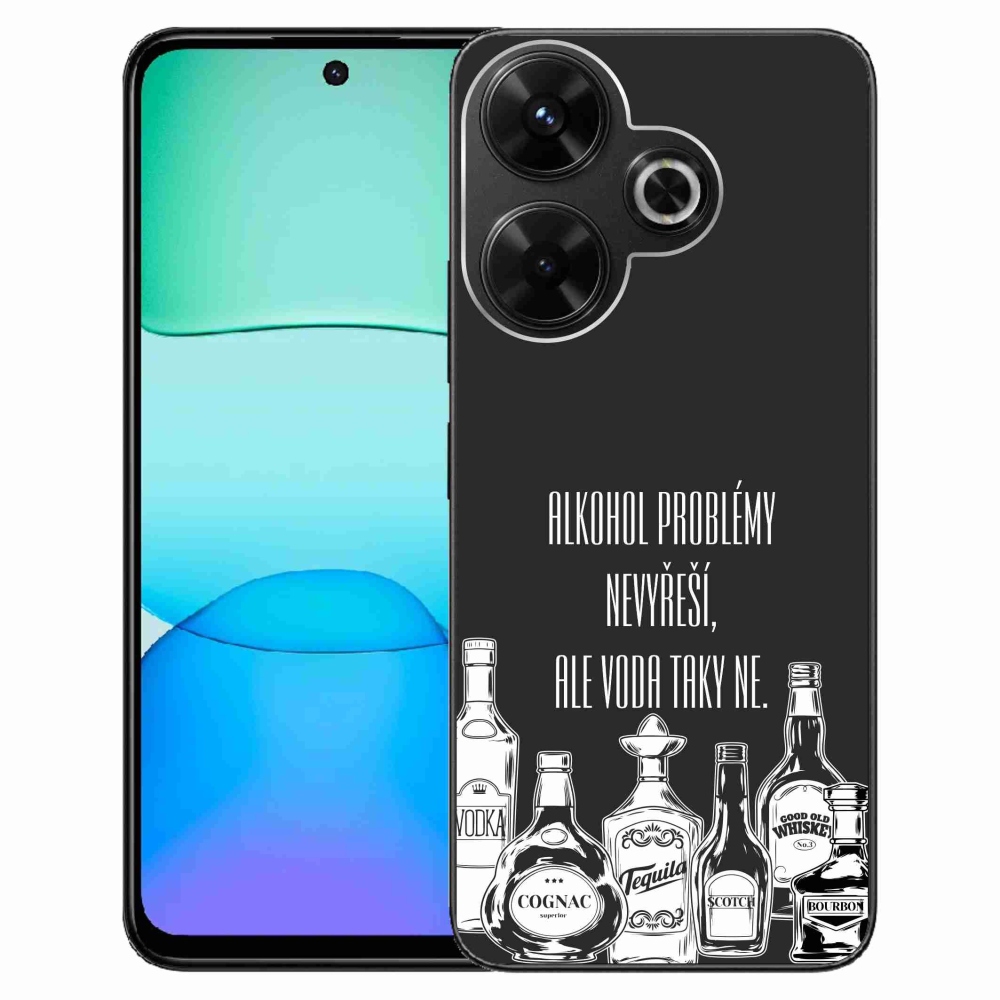 Gél borító mmCase a Xiaomi Redmi 13 4G/Poco M6 4G - vicces szöveg fekete háttérrel