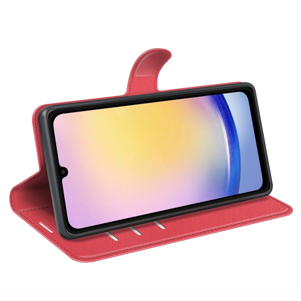 Litchi könyv tok Samsung Galaxy A26 5G - piros