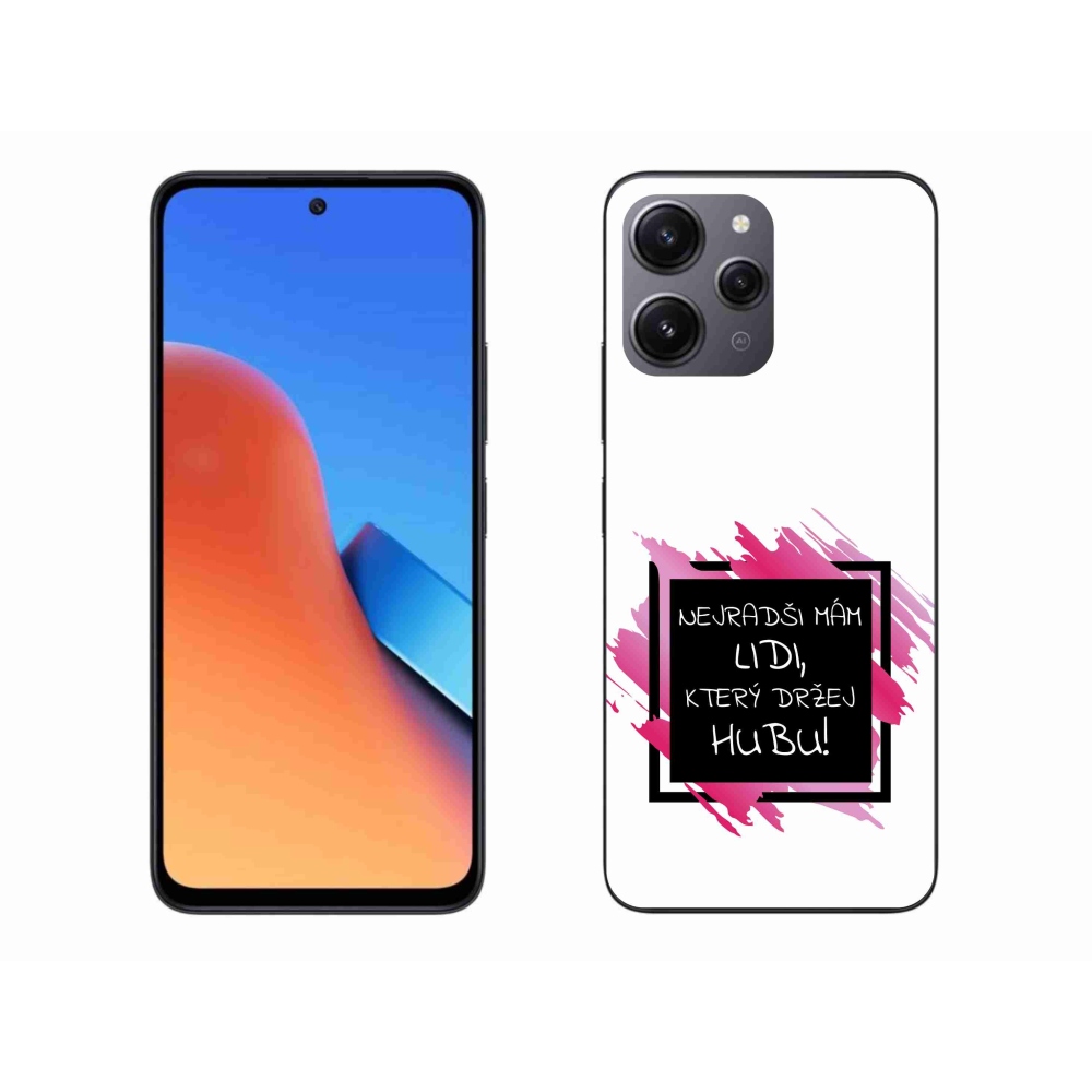 Gél borító mmCase a Xiaomi Redmi 12-hez - vicces szöveg 7 fekete és fehér háttérrel