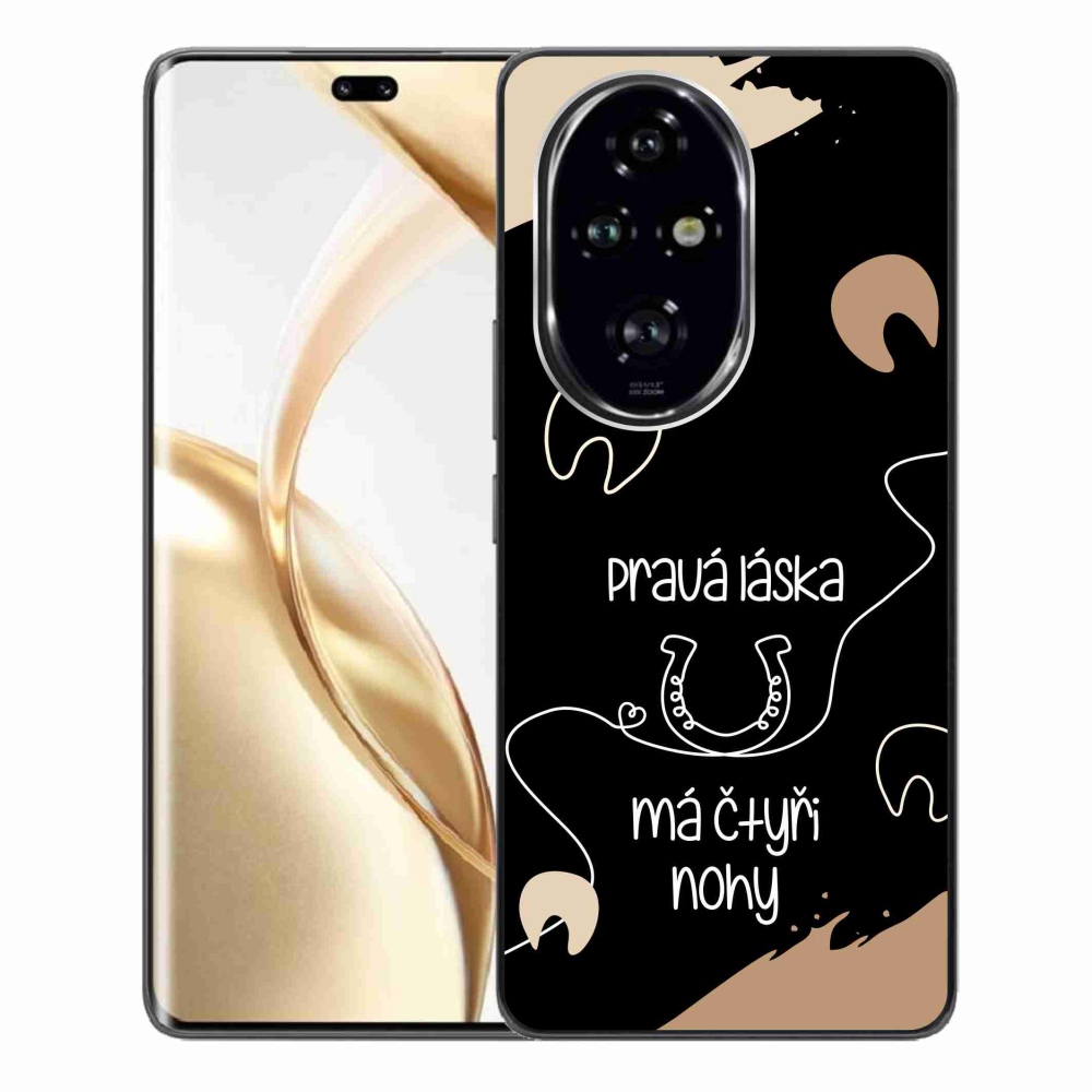Gél borító mmCase a Honor 200 Pro 5G készülékhez - Ló motívum fekete háttér