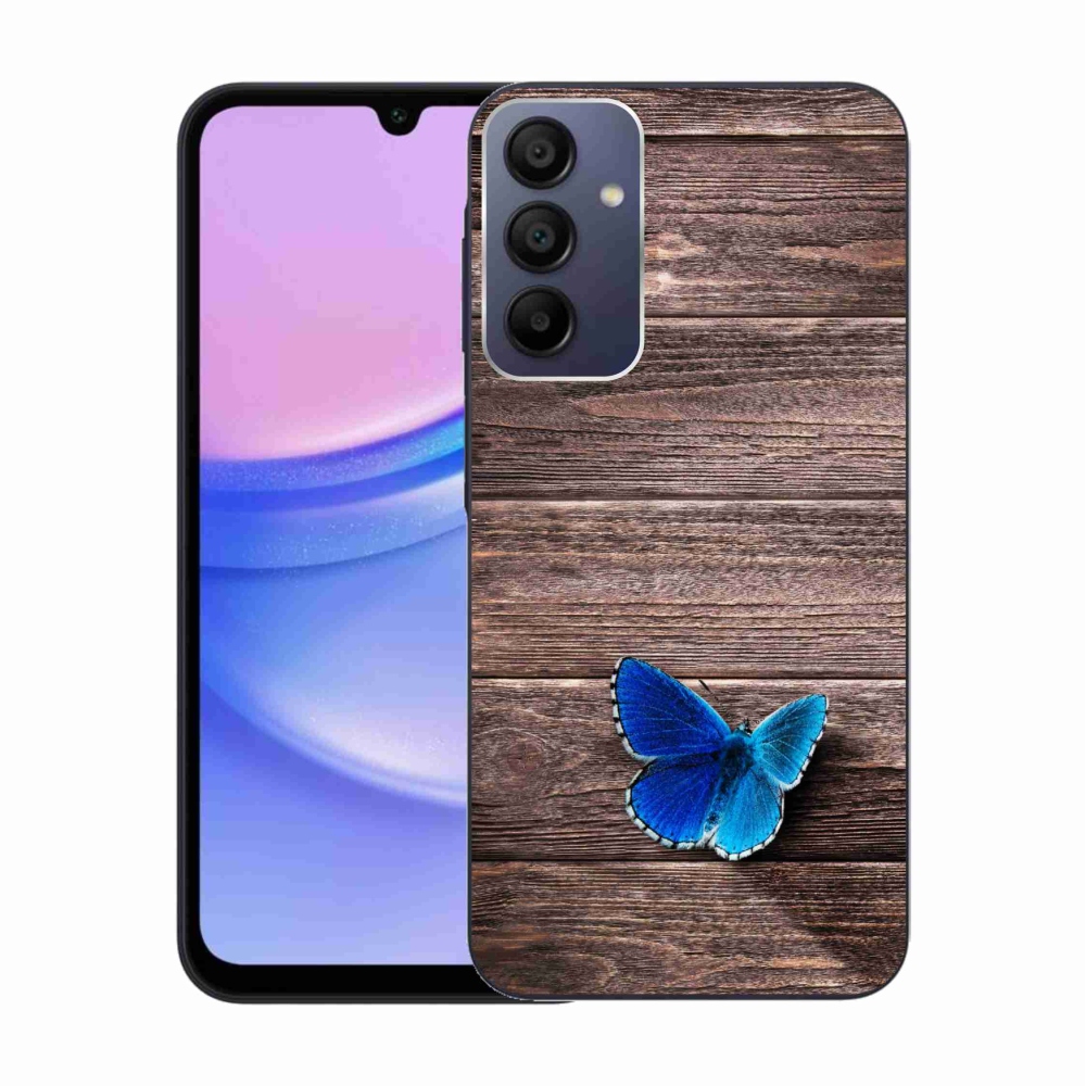 Gél védőhuzat mmCase Samsung Galaxy A15 4G/5G - kék pillangó 1