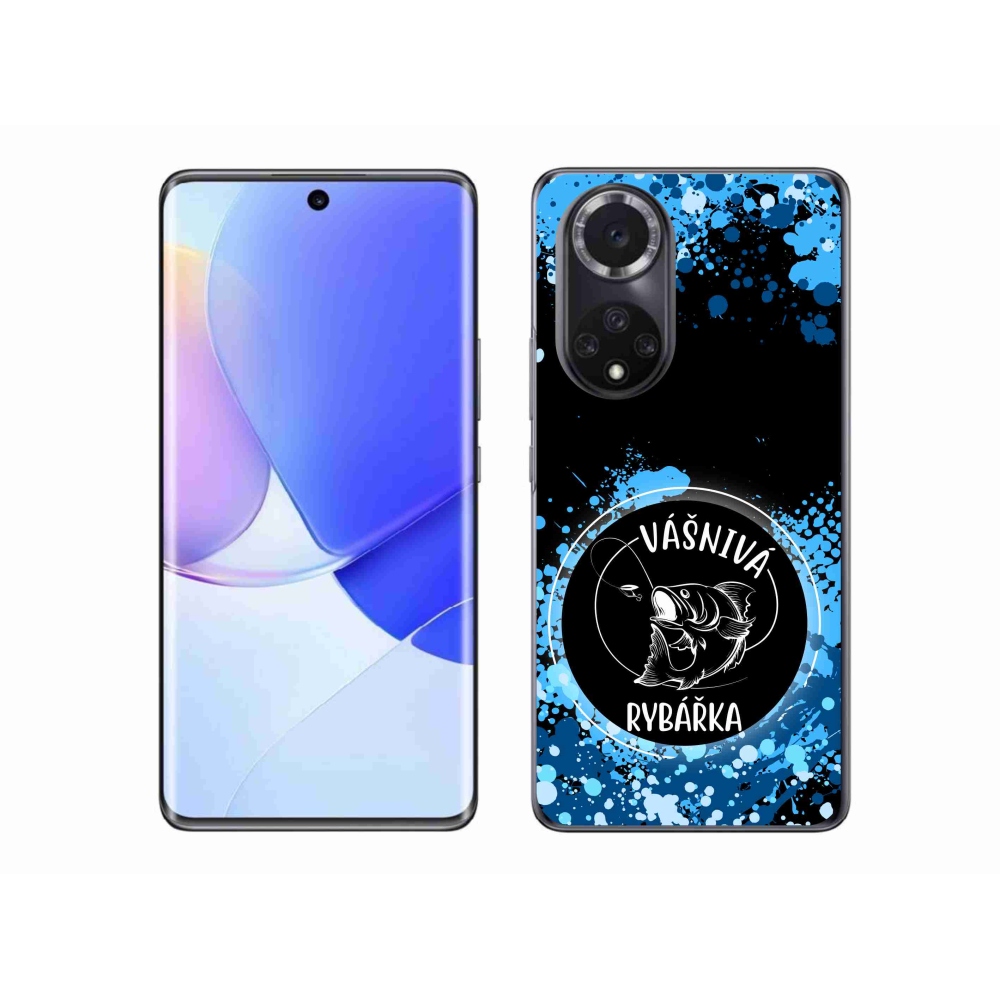 Gél borító mmCase a Huawei Nova 9-hez - szenvedélyes halásznő fekete háttérrel