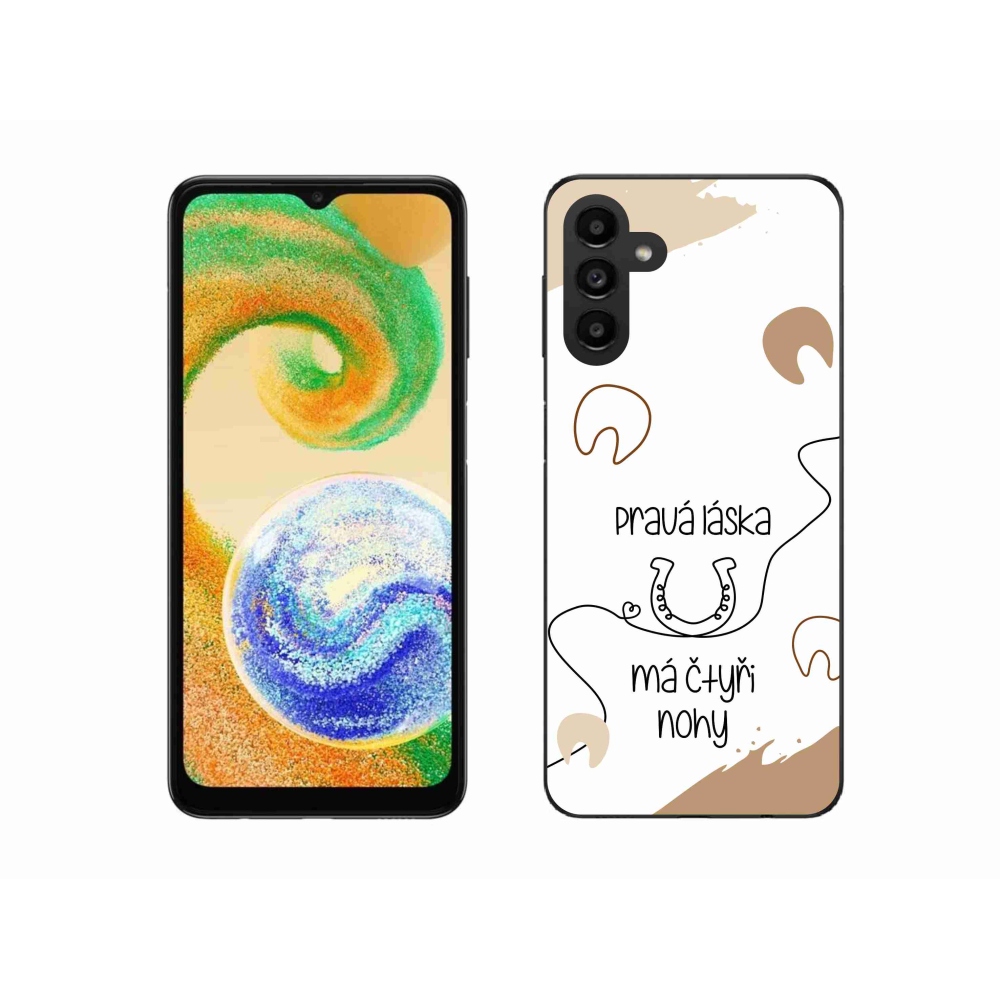 Gél borító mmCase Samsung Galaxy A04s (164.7x76.7x9.1mm) - ló motívum fehér háttérrel