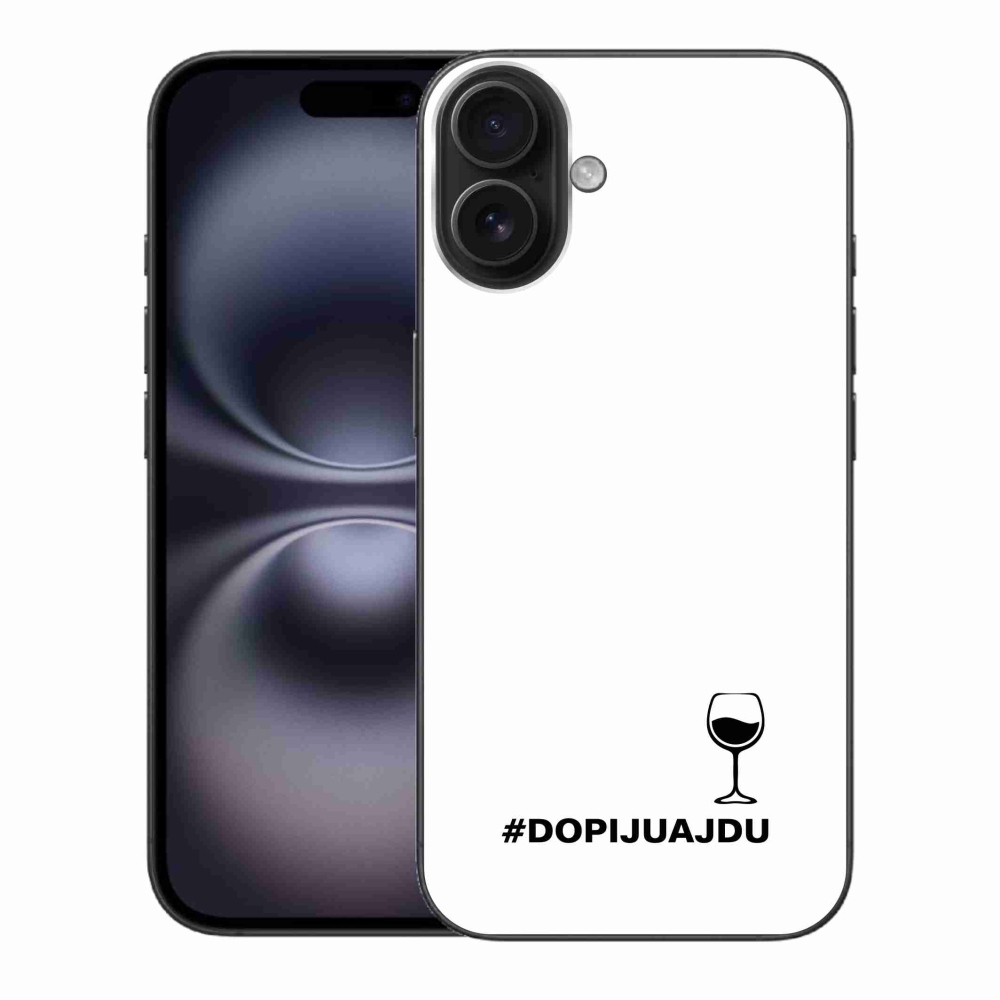 Gél borítás mmCase iPhone 16 Plus készülékhez - bor motívum fehér háttér