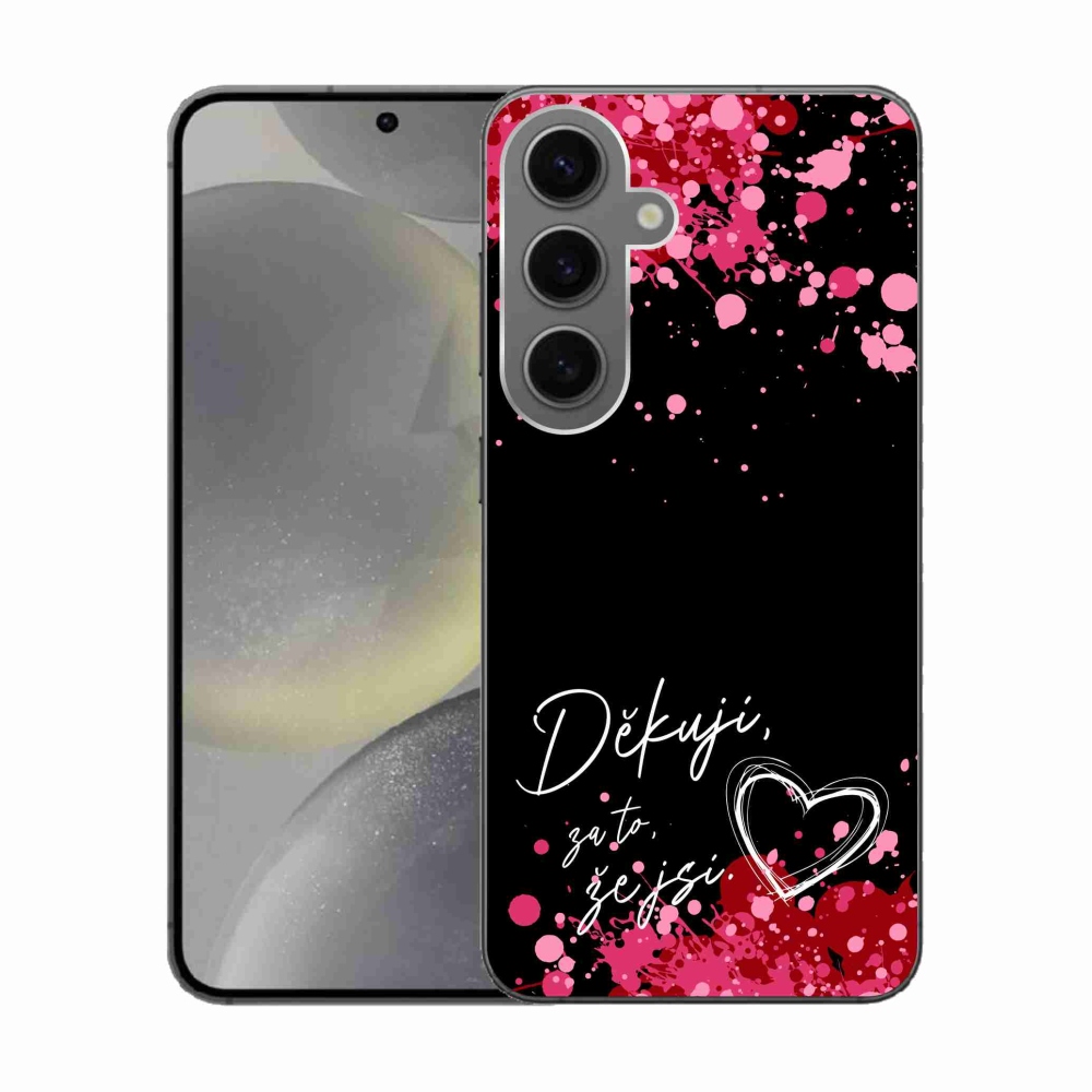 Gél borító mmCase Samsung Galaxy S24 készülékhez - text in love 2 fekete háttér