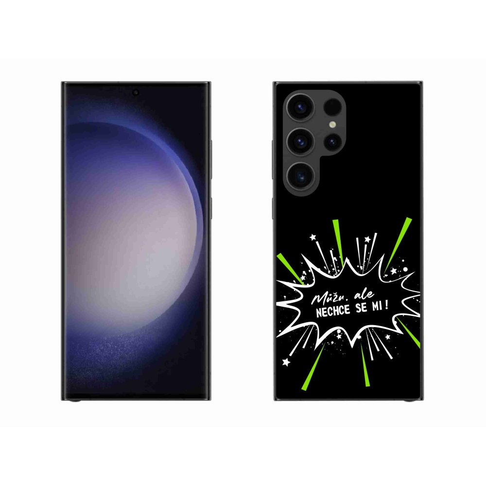 Gél borító mmCase Samsung Galaxy S23 Ultra 5G - vicces szöveg 11 fekete háttér