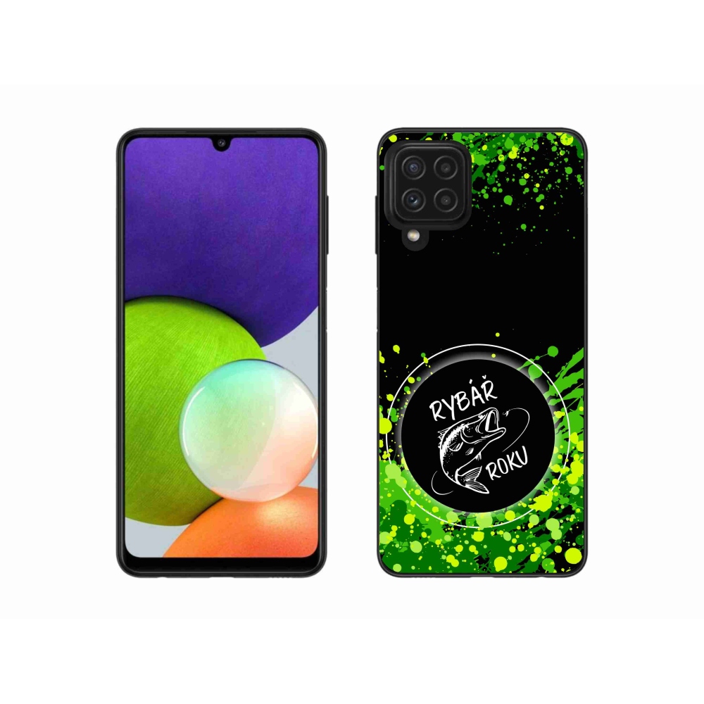 Gél borító mmCase Samsung Galaxy A22 4G - az év halászának fekete háttere