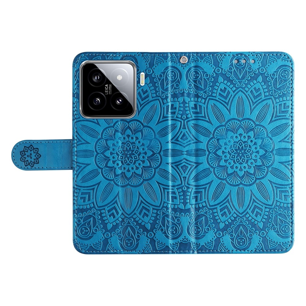 Napraforgó könyv tok Xiaomi 15-öshöz - kék