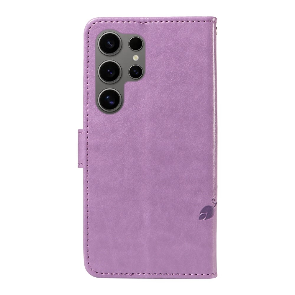 Pillangók könyv tok Samsung Galaxy S25 Ultra - világos lila