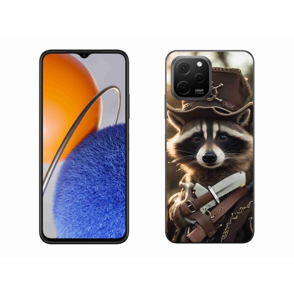 Gél borító mmCase a Huawei Nova Y61 készülékhez - mosómedve egyenruhában