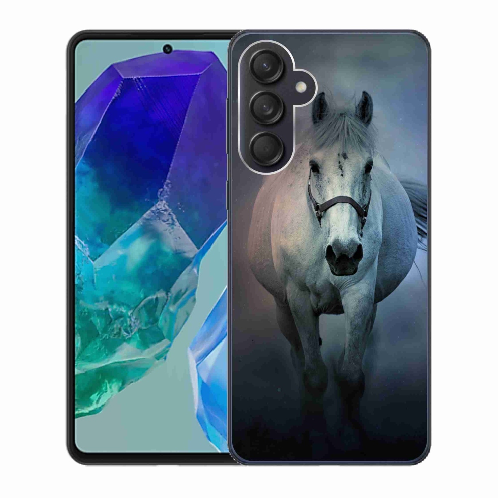 Gél tok mmCase Samsung Galaxy M55 5G - futó fehér lóhoz