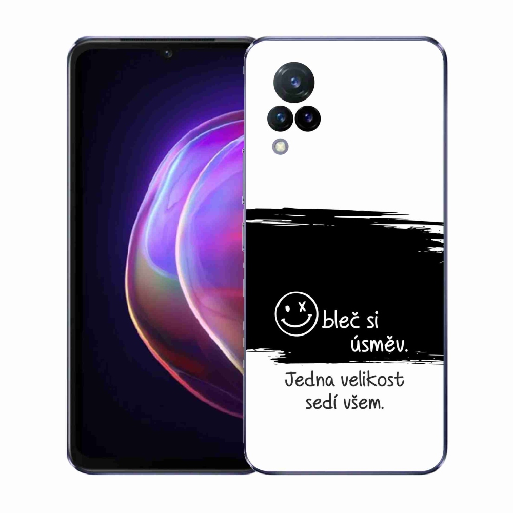 Gél borító mmCase a Vivo V21 4G/5G-hez - vicces szöveg 8 fekete és fehér háttérrel