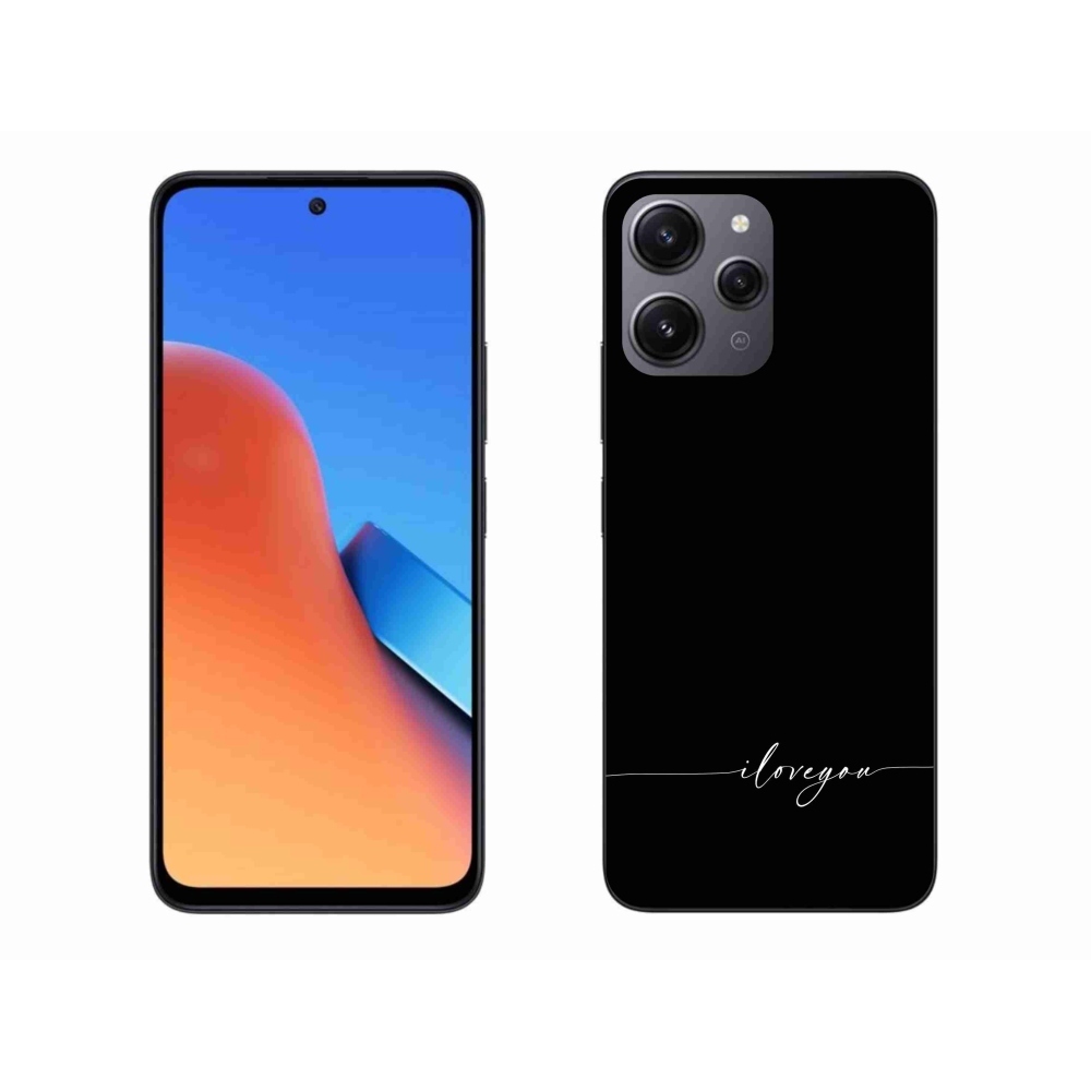 Gél borító mmCase a Xiaomi Redmi 12-hez - Szeretlek fekete háttérrel