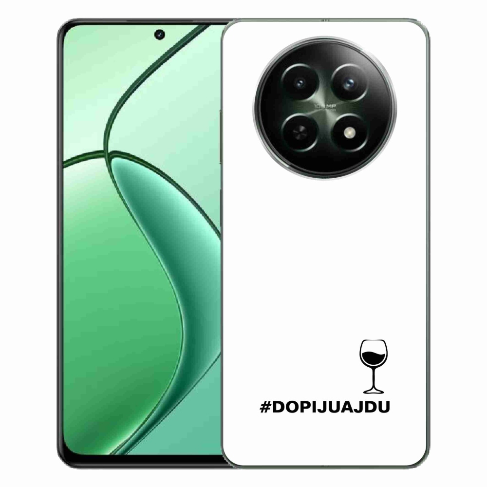 Gél borítás mmCase a Realme 12 5G/12x 5G készülékhez - bor motívum fehér háttérrel