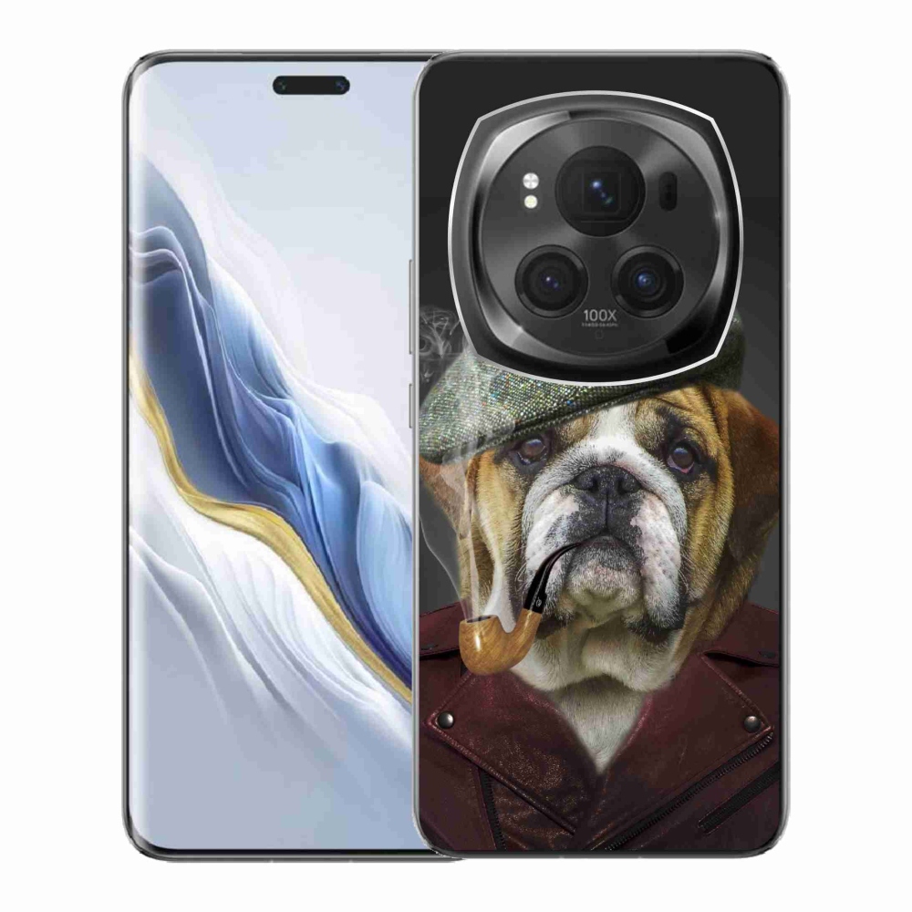 Zselés borítás mmCase a Honor Magic 6 Pro 5G számára - kutya csővel