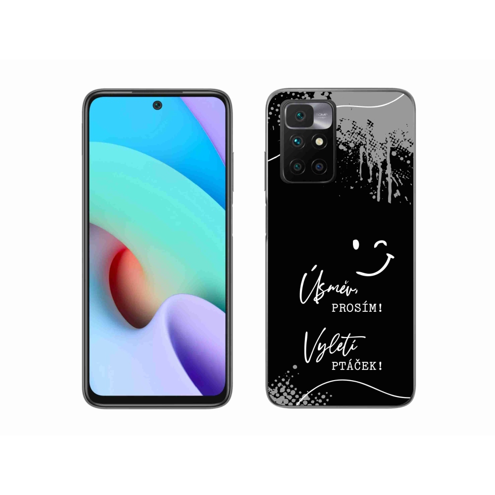 Gél borító mmCase a Xiaomi Redmi 10/Redmi 10 (2022) - vicces szöveg 4 fekete háttérrel