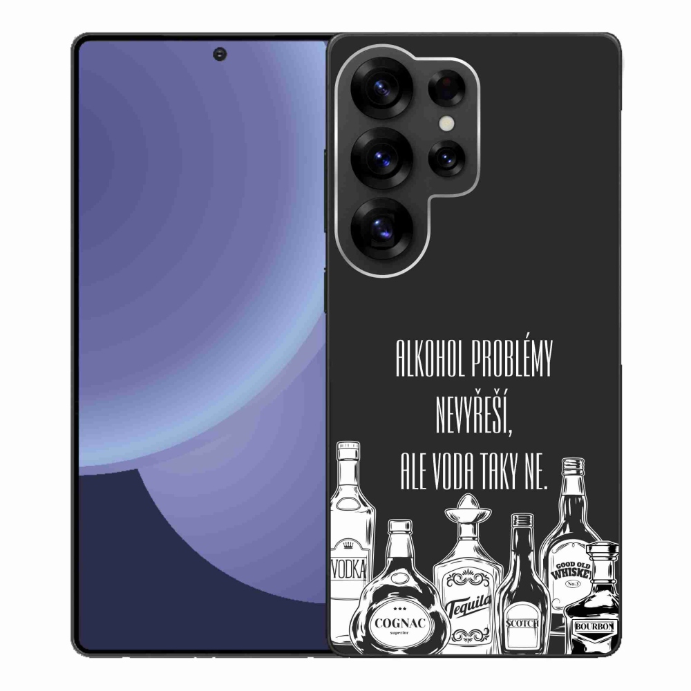 Gél borító mmCase Samsung Galaxy S25 Ultra - vicces szöveg fekete háttérrel