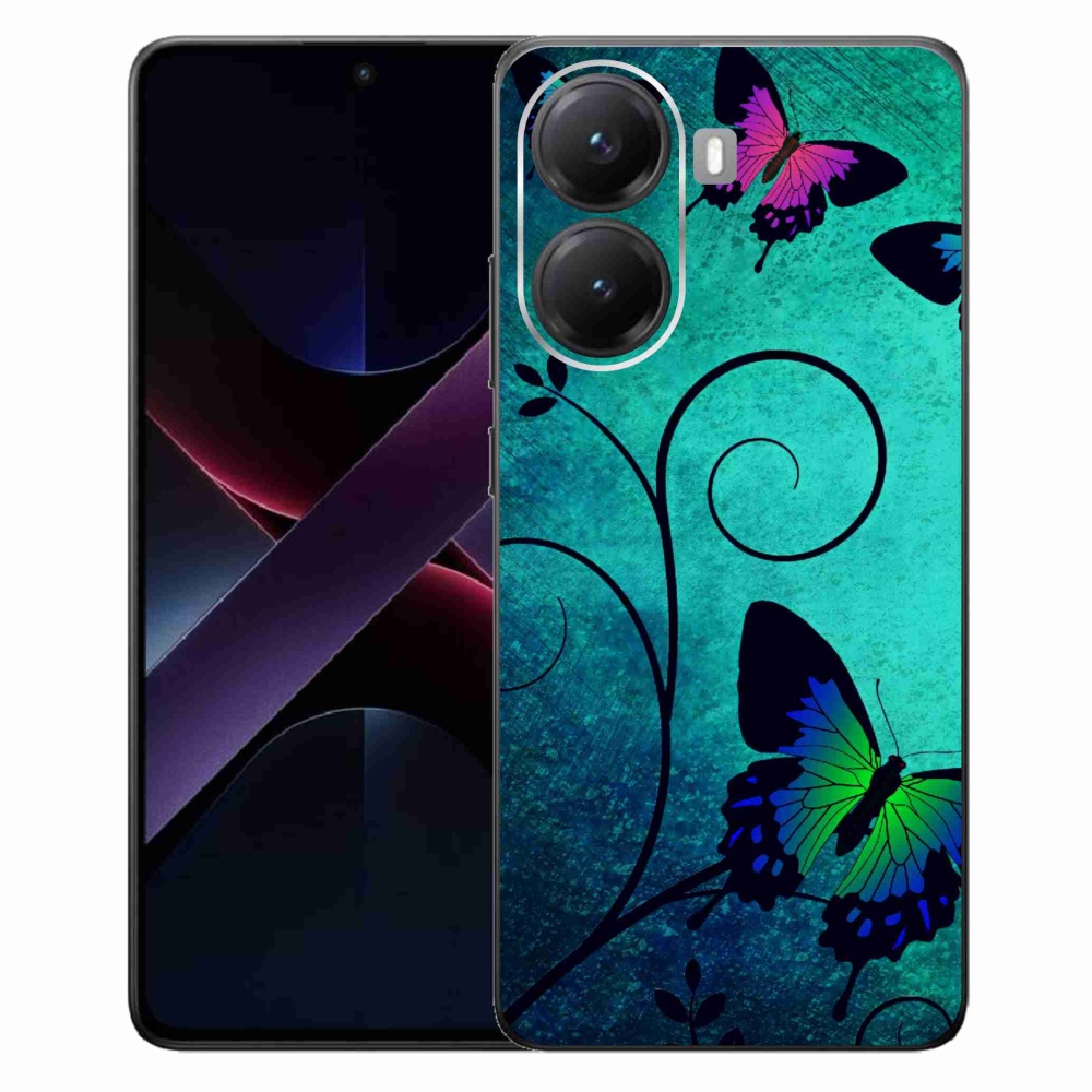 Gél borítás mmCase a Xiaomi Poco X7 Pro 5G számára - színes pillangók