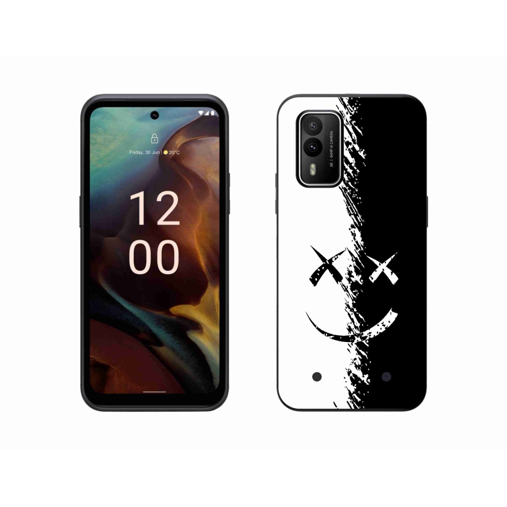 Zselés borító mmCase a Nokia XR21 készülékhez - fekete-fehér mosolygó