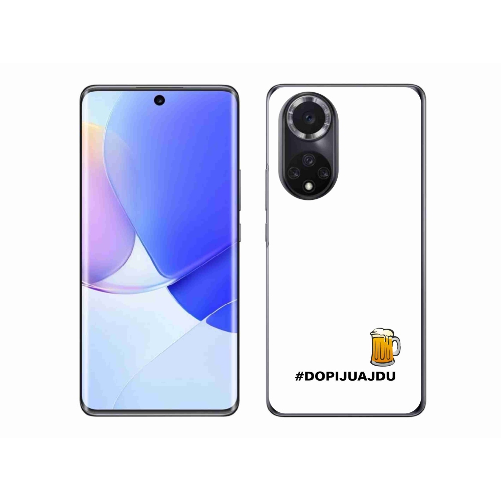 Gél borítás mmCase a Huawei Nova 9-hez - sör motívum 1 fehér háttérrel