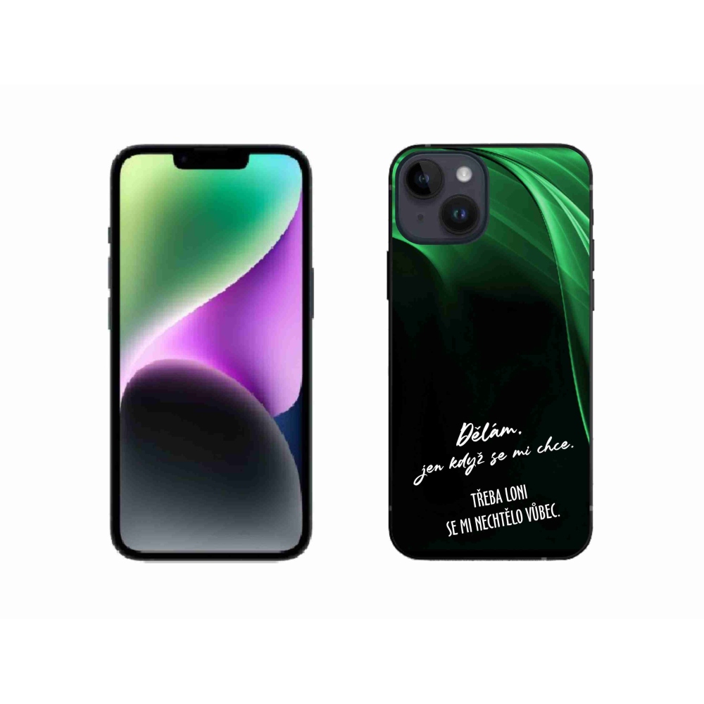 Gél borító mmCase iPhone 14 készülékhez - vicces szöveg 12 fekete háttér