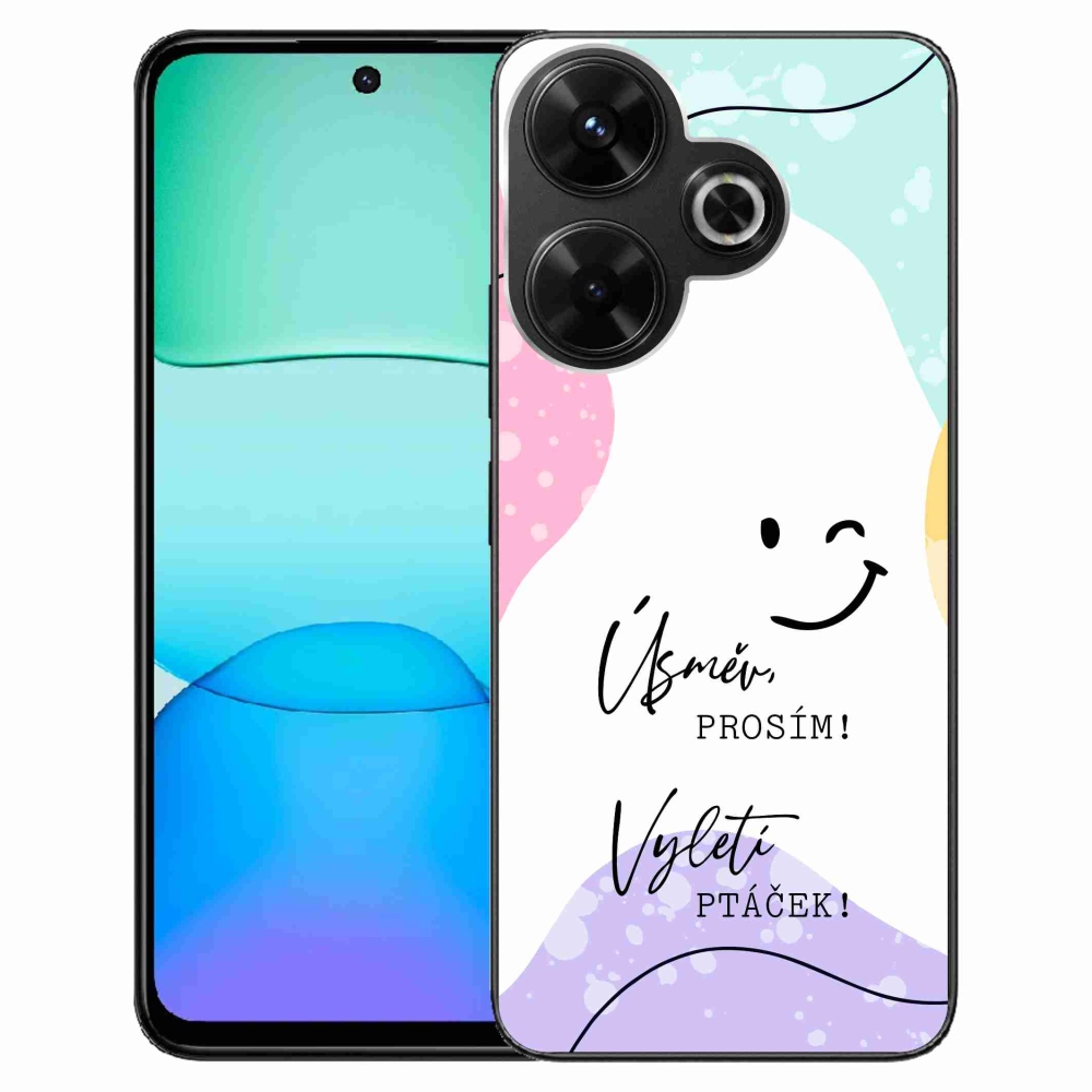 Gél borító mmCase a Xiaomi Redmi 13 4G/Poco M6 4G - vicces szöveg 4 fehér háttérrel