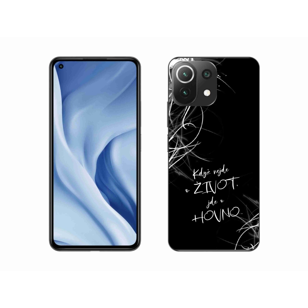 Gél borító mmCase a Xiaomi 11 Lite 5G NE-hez - vicces szöveg 16 fekete háttérrel