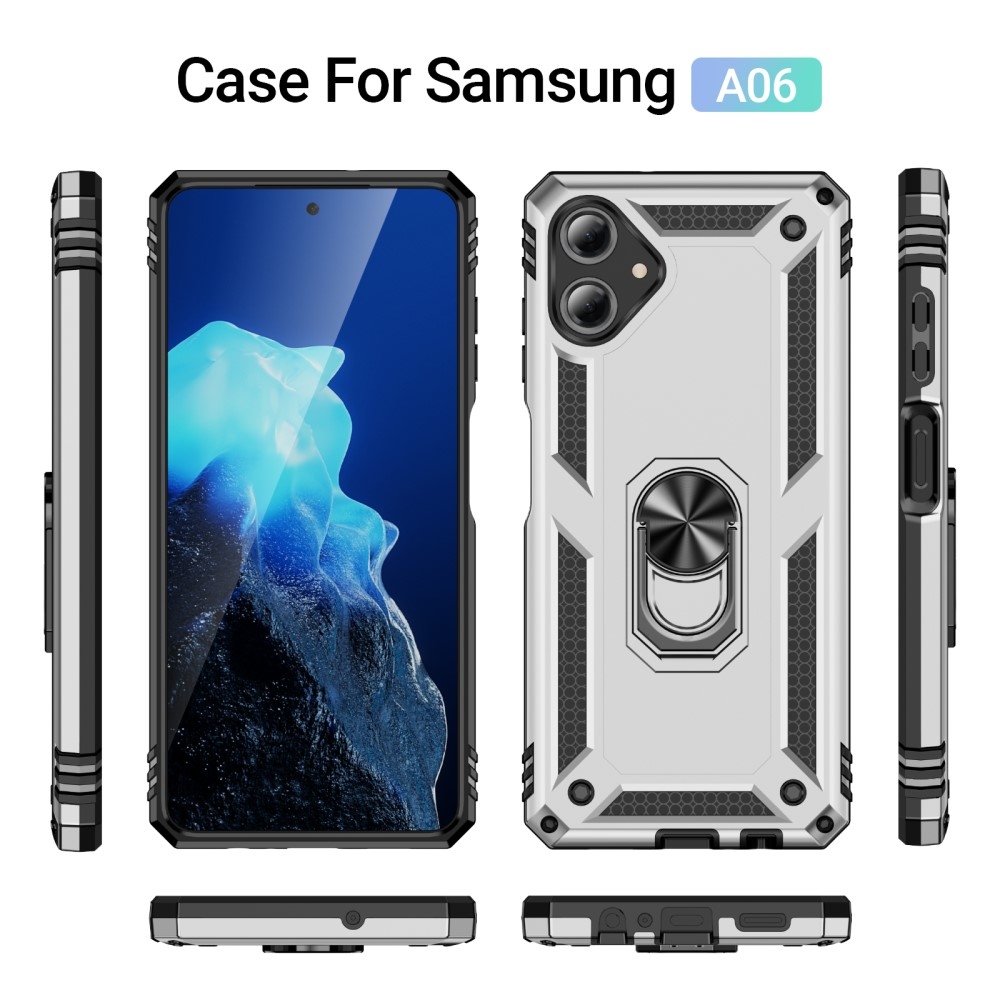 Gyűrűk tartós borítása Samsung Galaxy A06 4G készülékhez - ezüst színű