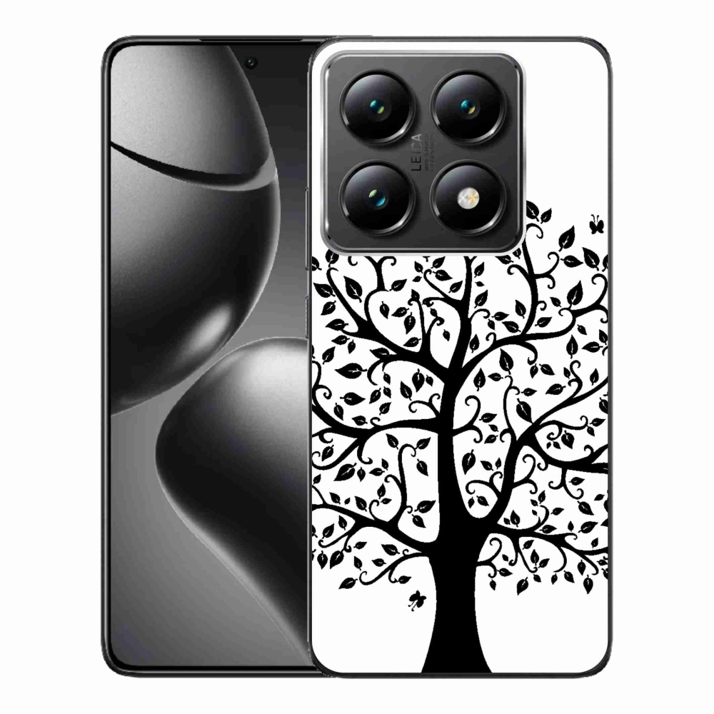 Gél borítás mmCase a Xiaomi 14T Pro számára - fekete és fehér fa