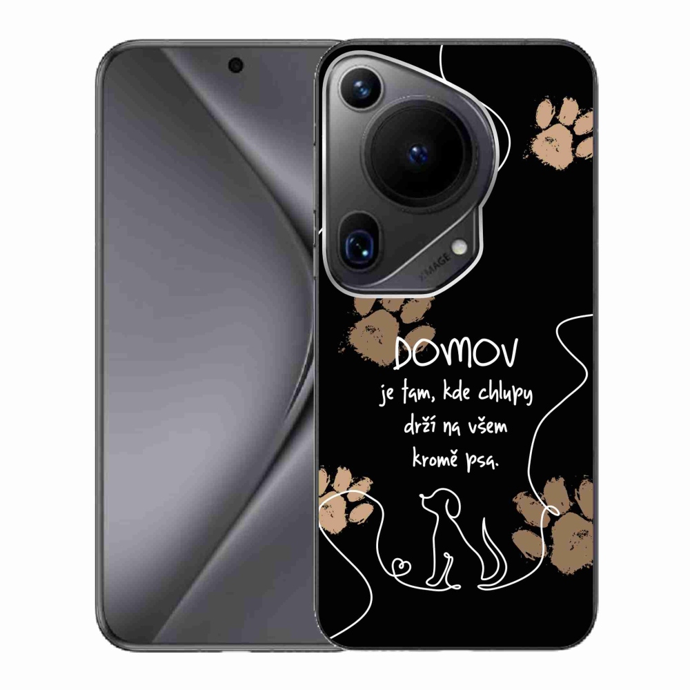 Gél borító mmCase a Huawei Pura 70 Ultra készülékhez - kutya motívum fekete háttérrel