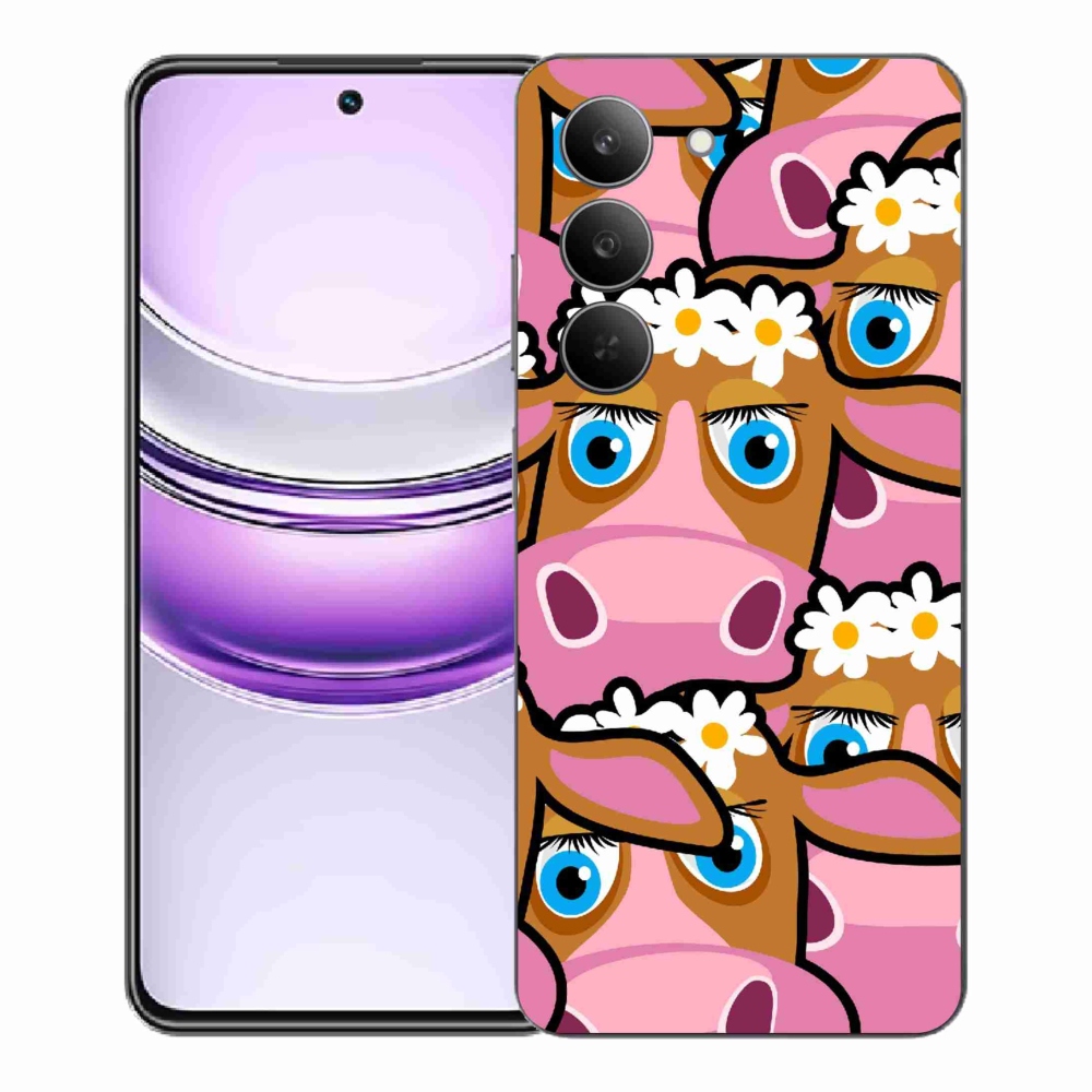 Zselés borítás mmCase a Realme 14x 5G készülékhez - karikatúrás tehenek