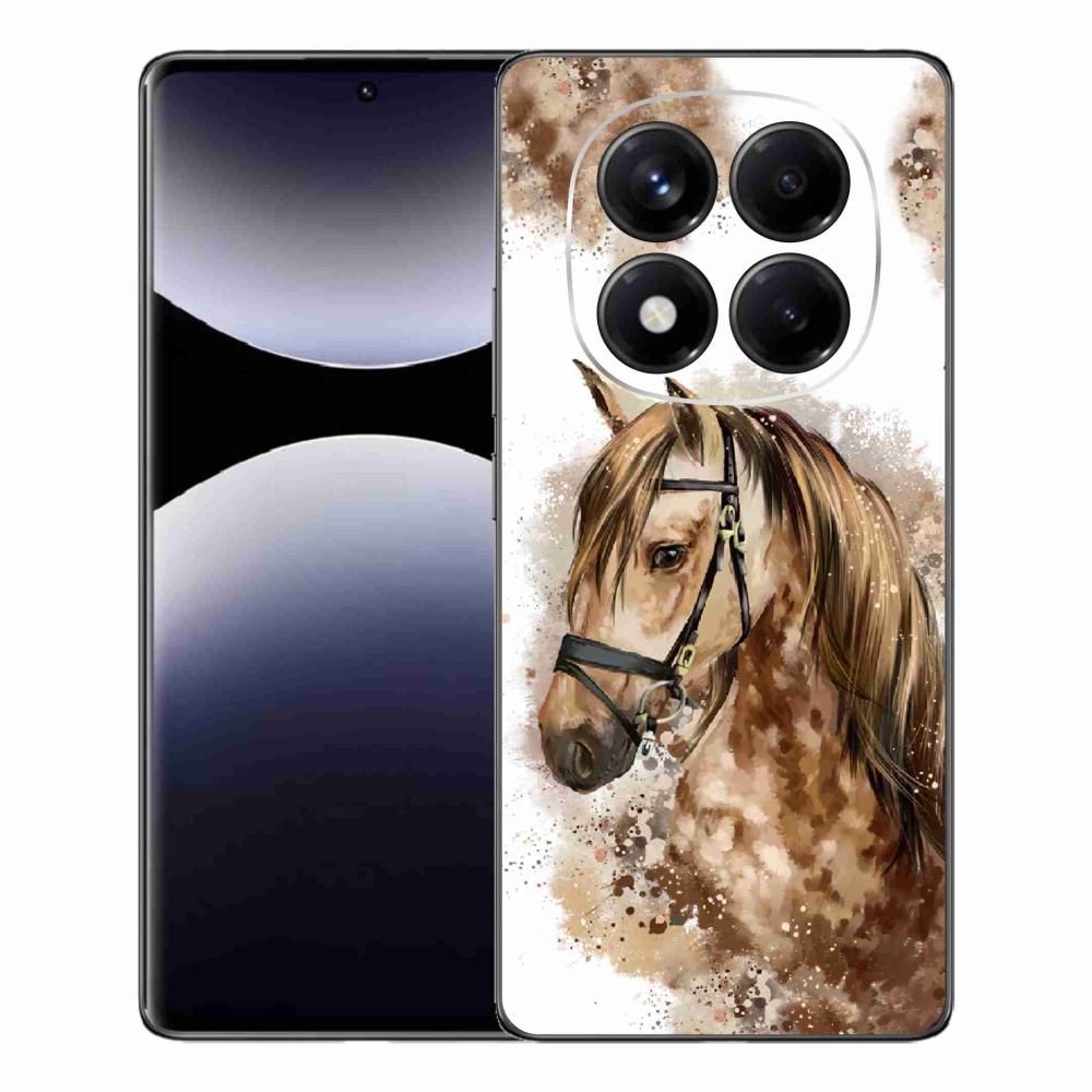 Gél borítás mmCase a Xiaomi Redmi Note 14 Pro számára - barna rajzfilm ló