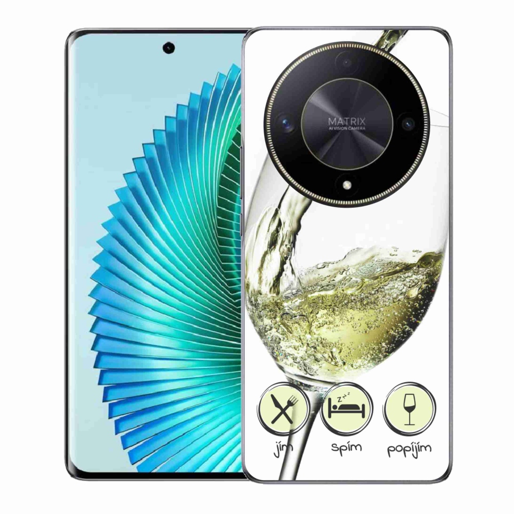 Gél tok mmCase a Honor Magic 6 Lite 5G számára - borospohár fehér