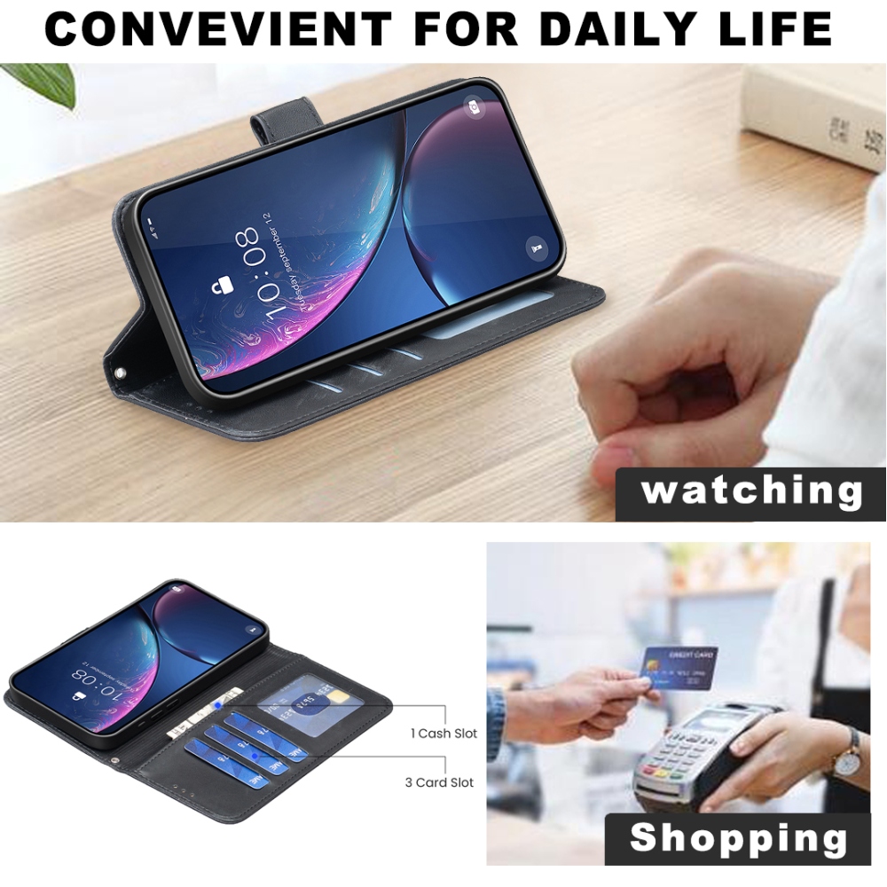 Clover könyvtáska iPhone 17 Air készülékhez - fekete