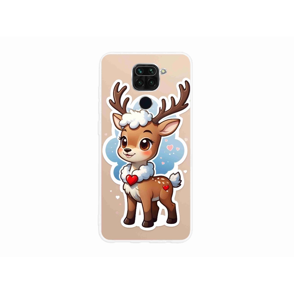 Gél borítás mmCase a Xiaomi Redmi Note 9-hez - rajzfilm rénszarvas