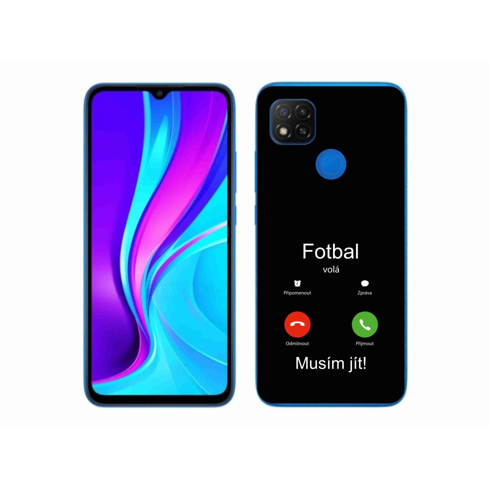 Gél borító mmCase a Xiaomi Redmi 9C - futball hívások fekete háttérrel