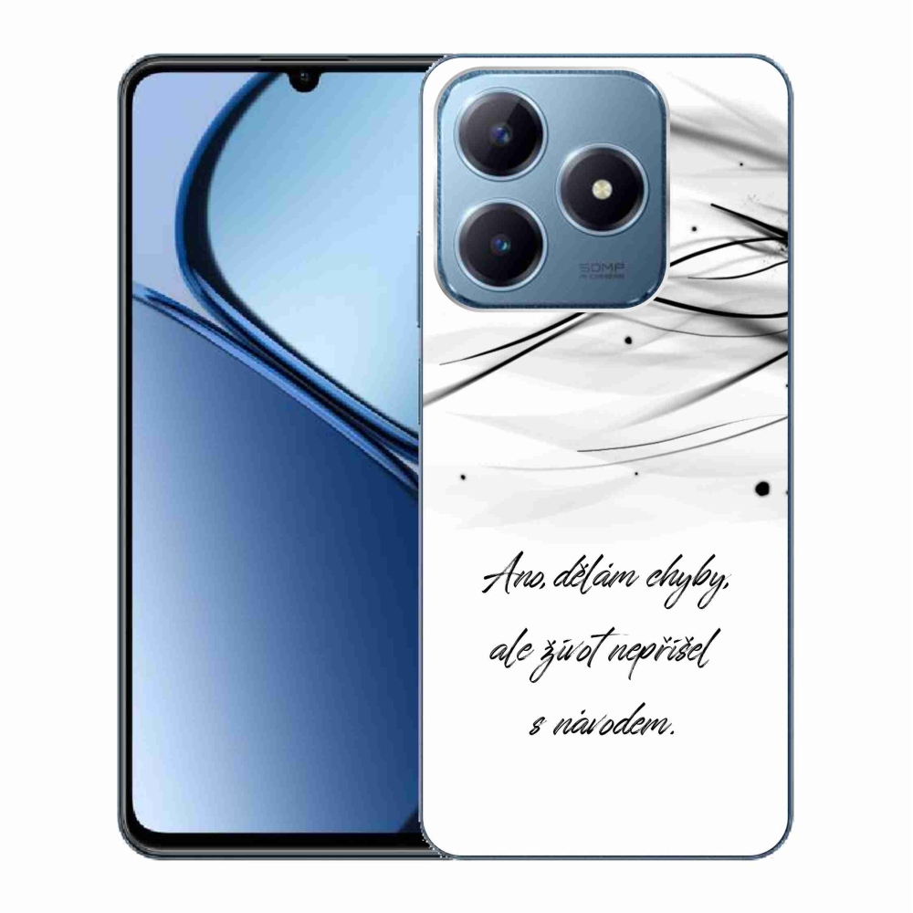 Gél borítás mmCase a Realme C63 készülékre - idézet fehér háttérrel