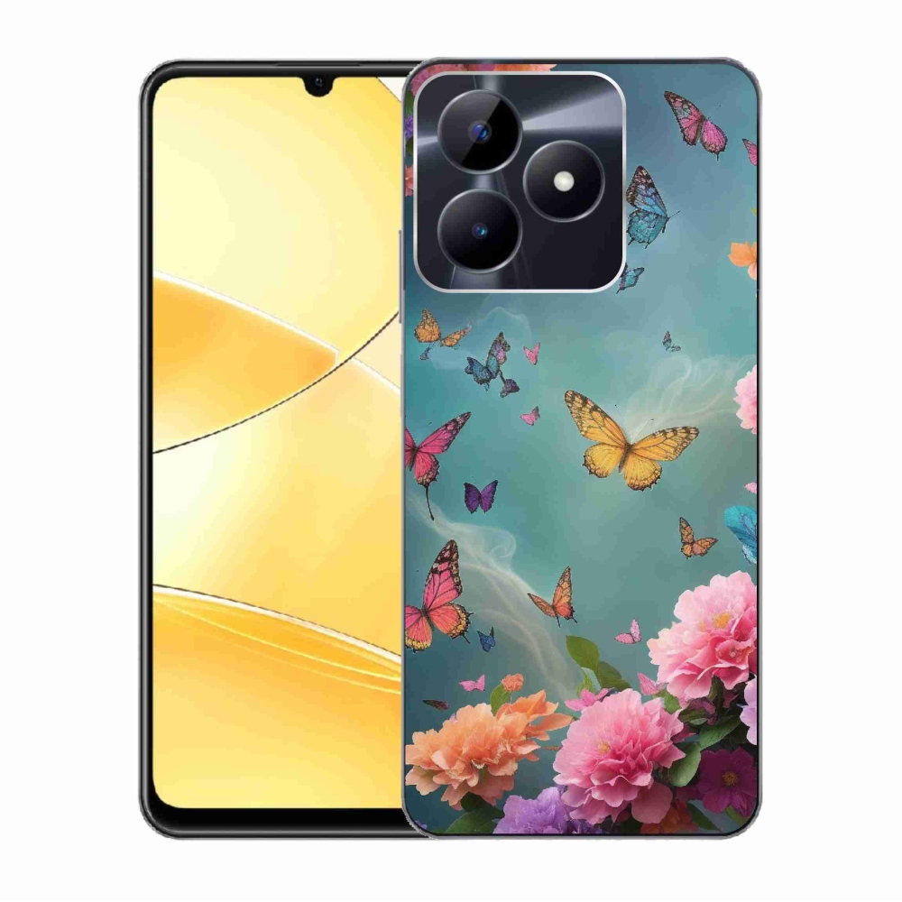 Gél borító mmCase a Realme C51/C53 készülékhez - színes virágok és pillangók