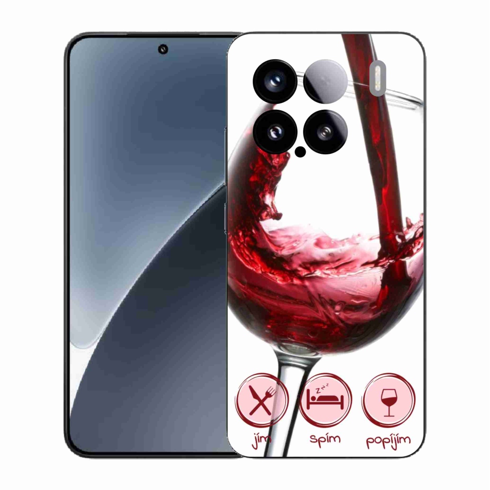 Gél borítás mmCase a Xiaomi 15-hez - borospohár piros
