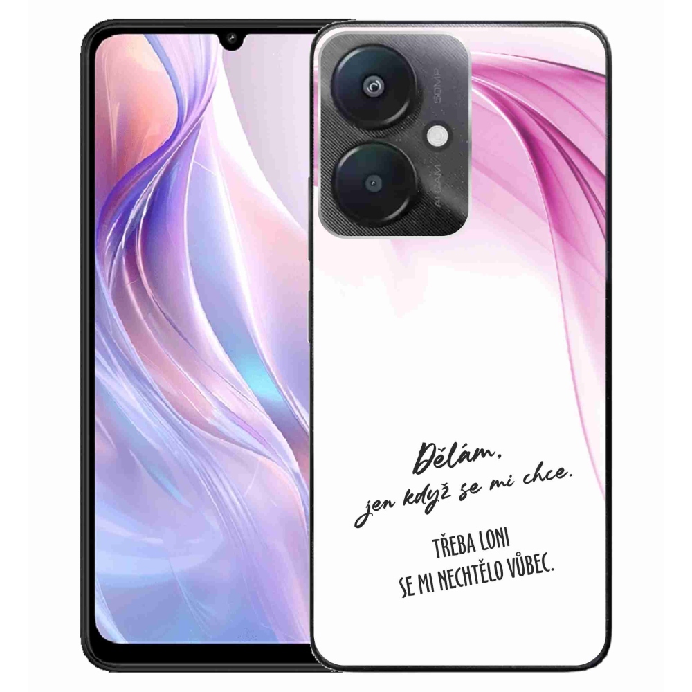 Gél borító mmCase a Xiaomi Redmi 13C 5G-hez - vicces szöveg 12 fehér háttérrel