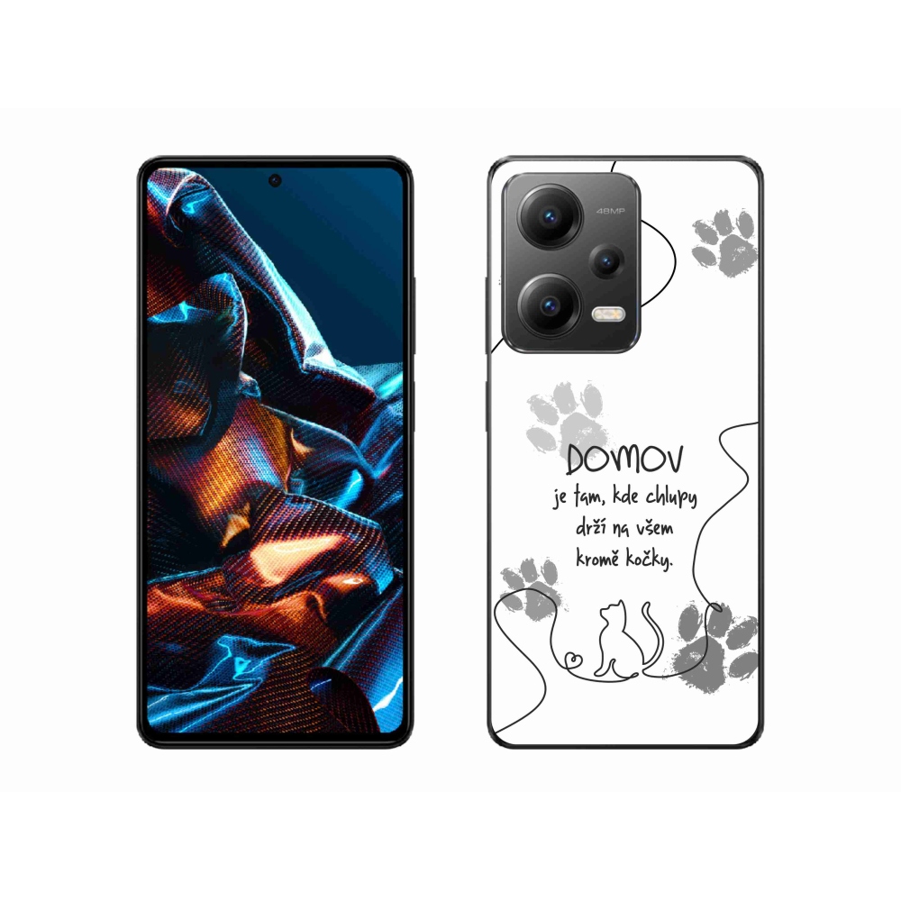 Gél borító mmCase a Xiaomi Redmi Note 12 Pro 5G-hez - macska motívum fehér háttérrel
