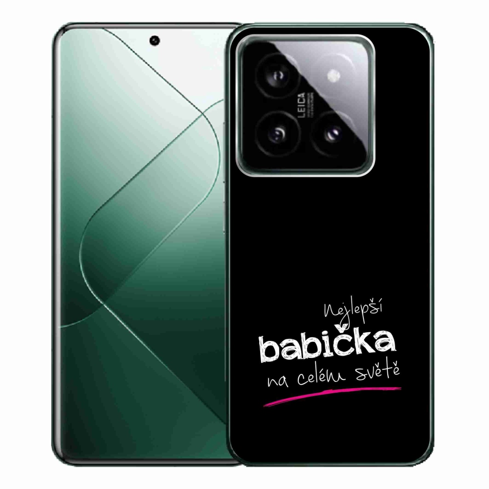 Gél borító mmCase a Xiaomi 14 Pro - a legjobb nagymama 4 fekete háttérrel