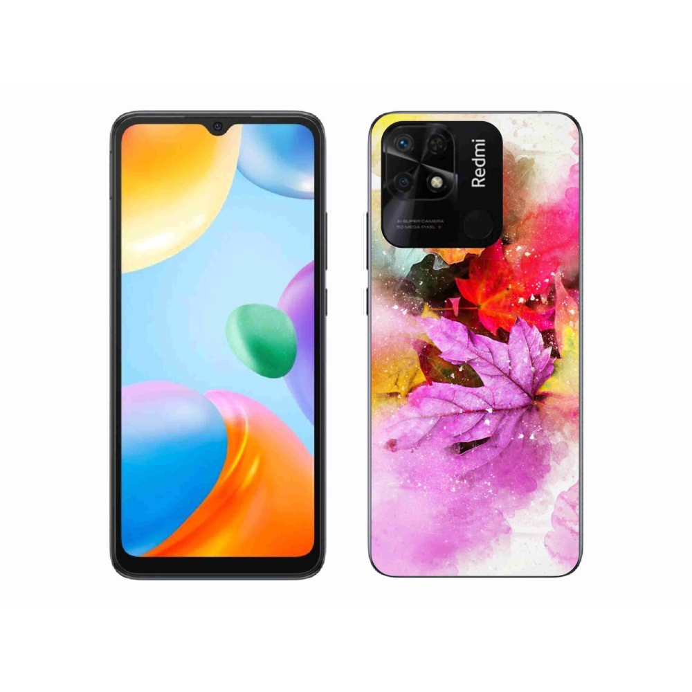 Gél borító mmCase a Xiaomi Redmi 10C-hez - színes levelek