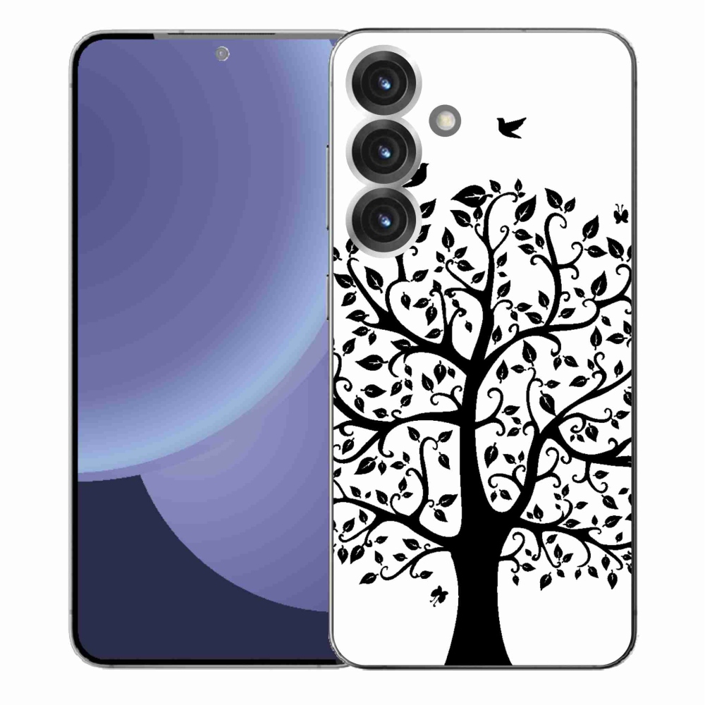 Zselés borítás mmCase Samsung Galaxy S25+ - fekete-fehér fa