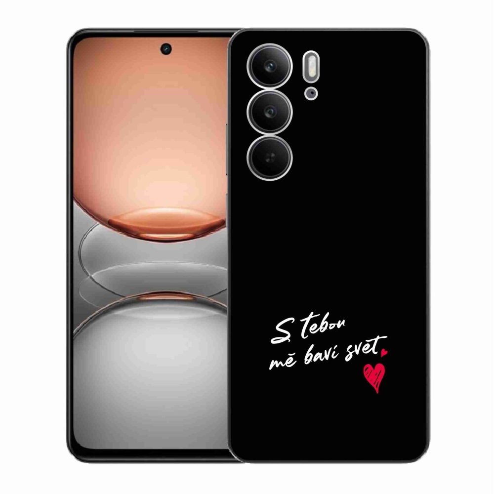 Gél borító mmCase a Realme C75 készülékhez - szerelmes szöveg 1 fekete háttér