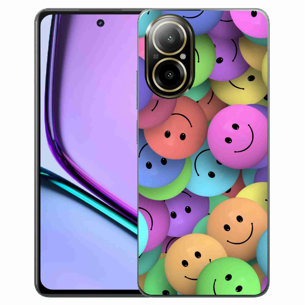 Zselés borító mmCase a Realme C67 készülékhez - színes smiley-k